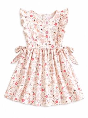 Stitchy Fish Girls' Floral Ruffle-Trim Dress - Pink